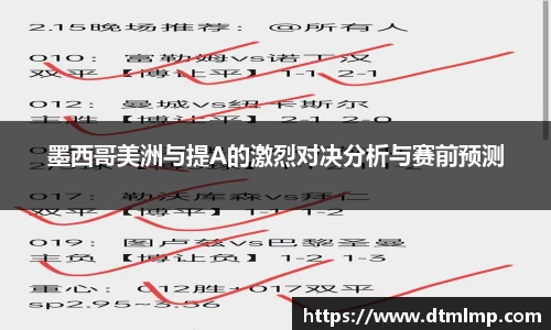 墨西哥美洲与提A的激烈对决分析与赛前预测